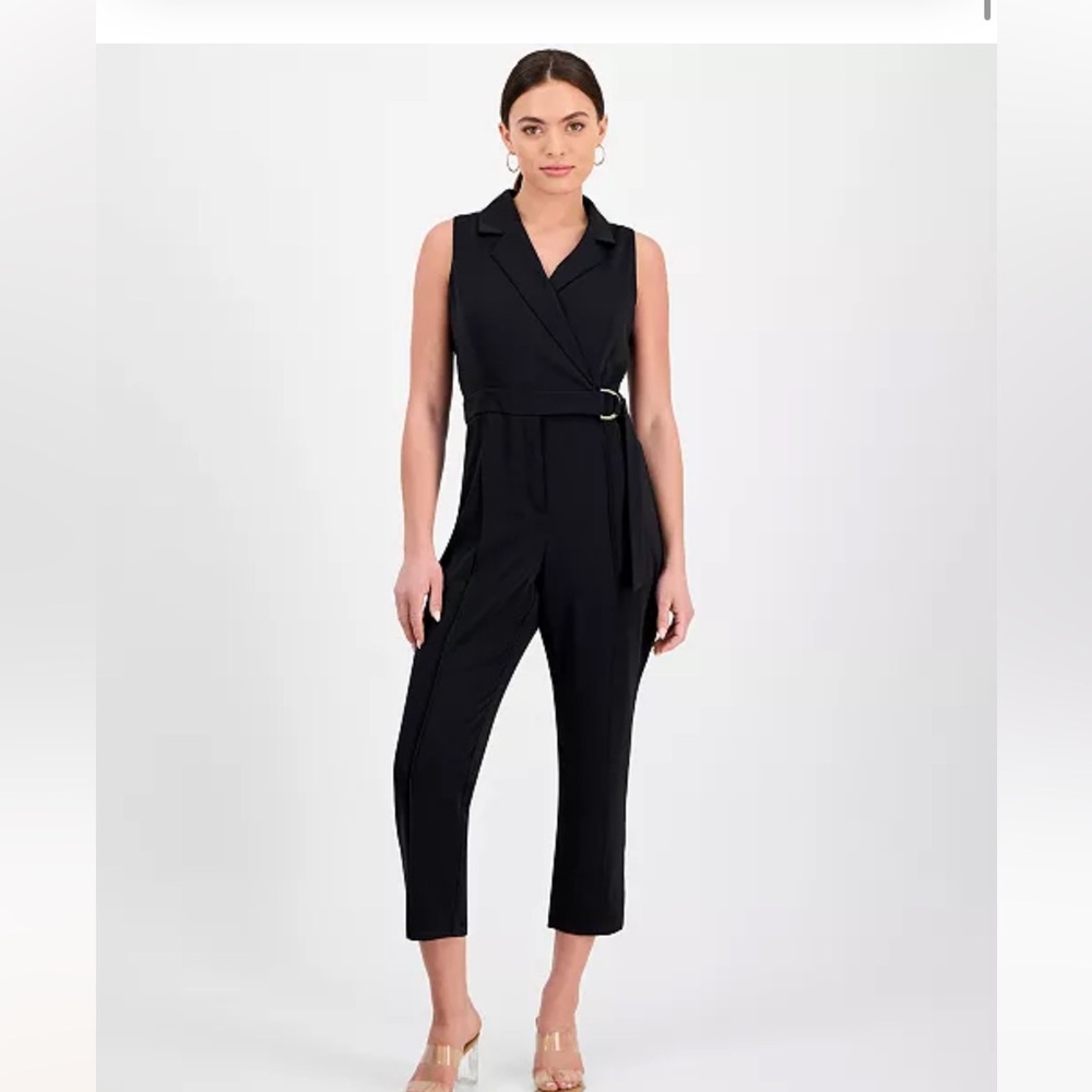 I N.C. International Concepts Sleeveless Notch-Lapel Jumpsuit
